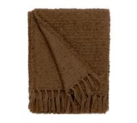 Yard Candar Textured Boucle Fringed Throw, Cocoa