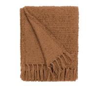 Yard Candar Textured Boucle Fringed Throw, Ginger, 130 x 170cm