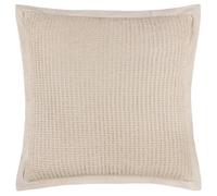furn. Yard Canopy Waffle Weave Cushion Cover - Chunky Cotton Waffle Oxford Border (Natural - 65x65cm, Pack of 1)