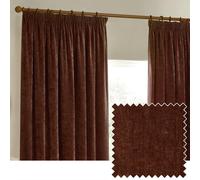 Yard Chenille Pencil Pleat Curtains - Nutmeg - 168x229cm