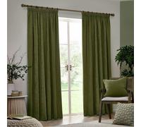 Yard Chenille Pencil Pleat Curtains - Olive - 117x137cm