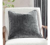 Yard Chenille Plain Piped Cushion - Charcoal - 50x50cm