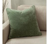 Yard Chenille Plain Piped Cushion - Eucalyptus - 50x50cm