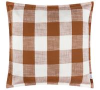 Yard Chesil Check 100% Cotton Pecan Outdoor Cushion Cover