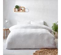 Yard Chevron Tuft Duvet Cover Set - Super King - White