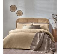 Yard Chunky Waffle 100% Cotton Duvet Cover Set, Double, Beige