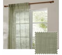 Yard Cirrus Woven Sheer Curtain Panel Eucalyptus 140Cm Width 250Cm Drop, Green