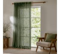 furn. Yard Cirrus Woven Sheer Curtain Panel - Airy Semi Sheer Modern Curtain (Forest - 140x250cm)