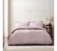 Yard Duvet Cover Set Barton Check 100% Cotton Berry Double