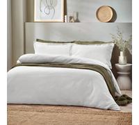 Riva Paoletti Waffle Plain White King Size Duvet Cover Set - Waffle Weave Texture - 2 X Oxford Border Pillowcases Included - 100% Cotton - Machine Washable - 228 X 218cm (90" X 86" Inches)