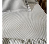 Yard Fitted Sheet Hebden Narrow Stripe 100% Cotton Grey Single