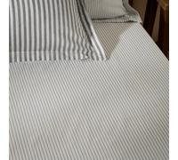 Yard Fitted Sheet Hebden Narrow Stripe 100% Cotton Grey Super King