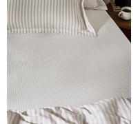 Yard Fitted Sheet Hebden Narrow Stripe 100% Cotton Natural Double