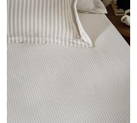 Yard Fitted Sheet Hebden Narrow Stripe 100% Cotton Natural Super King