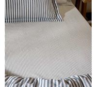 Yard Fitted Sheet Hebden Narrow Stripe 100% Cotton Navy King