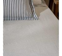 Yard Fitted Sheet Hebden Narrow Stripe 100% Cotton Navy Super King
