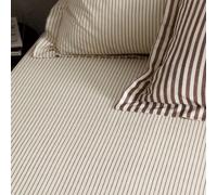 Yard Fitted Sheet Hebden Stripe 100% Cotton Beetroot King