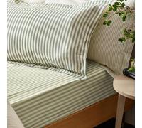 Yard Fitted Sheet Hebden Stripe 100% Cotton Forest Green Double