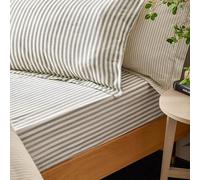Yard Fitted Sheet Hebden Stripe 100% Cotton Grey King