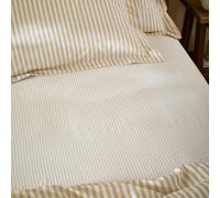 Yard Fitted Sheet Hebden Stripe 100% Cotton Honey Yellow Double