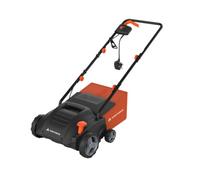 Yard Force 1500W Electric Lawn Scarifier and Aerator, 2-in-1 Moss & Thatch Remover, 32cm Working Width, 4-Stage Height Adjustment, 35L Collection Bag