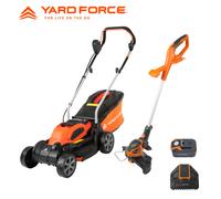 Yard Force 40V 2.5Ah 32Cm Brushless Cordless Push Lawnmower, Striping Rear Roller, 5 Cutting Heights, 30L Capacity, Lm G32