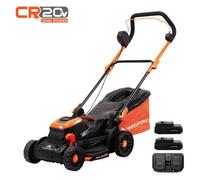 Yard Force 40V 2.5Ah (2X20V) 34Cm Brushless Cordless Lawnmower, Rear Roller, Mulching Function, 35L Grass Bag, Cr20 Range