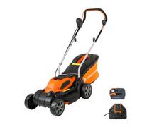 Yard Force 40V 2.5Ah 32Cm Brushless Cordless Push Lawnmower, Striping Rear Roller, 5 Cutting Heights, 30L Capacity, Lm G32