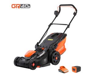 Yard Force 40V 2.5Ah 37Cm Brushless Cordless Lawnmower, Striping Rear Roller, 7 Cutting Heights, 40L Capacity, Gr40 Range Lm G37A
