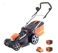Yard Force 40V 37cm Cordless Lawnmower with 2 x 40V 2.5Ah Lithium-Ion Batteries & Quick Charger - GR40 Range