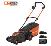 Yard Force 40V 4.0Ah (2X20V) 37Cm Brushless Cordless Lawnmower, Rear Roller, 7 Cutting Heights, 40L Capacity, Cr20 Range Lm C37B