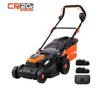 Yard Force 40V 4.0Ah (2X20V) 40Cm Brushless Cordless Lawnmower, Rear Roller, 45L Grass Bag, 7 Cutting Heights, Cr20 Range