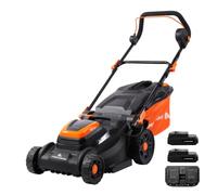Yard Force 40V 40cm Cordless Lawn Mower, Brushless Motor with Rear Roller for Striped Lawn, 45L Grass Box, 7 Cutting Heights, Battery & Charger Included, Ideal for Medium Gardens