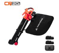 Yard Force LB C20C 40V Cordless Leaf Blower & Vacuum - 3-in-1 Garden Tool with 45L Collection Bag, Mulching Function, Variable Speed, 2 x 20V/4.0Ah Batteries - CR20 Range Compatible