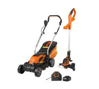 Yard Force 40V Cordless Lawn Mower & Grass Trimmer Set, 32cm Brushless Mower with Rear Roller, 30cm Strimmer, Battery & Charger Included, 30L Collection Bag, Ideal for Small Gardens
