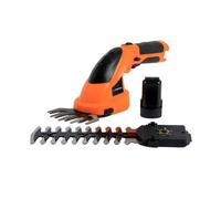 Yard Force 7.2 V Cordless Edging Grass & Hedge Shear Set with Li-Ion battery and Charger - LH A17, orange