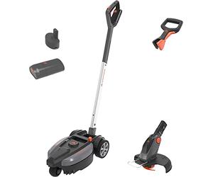 Yard Force iFlex 23cm 12V Lithium-Ion Cordless Lawnmower with Mulching Blade and Grass Trimmer with Edging Function with Multi-rotating Handle for lawns up to 50m² - LM F23BN