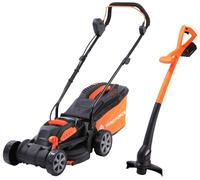 Yard Force LM C33B + LT25B 20V Cordless Lawnmower & Grass Trimmer Kit - Orange & Black, Black,Orange