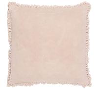 Yard furn Bertie Washed Cotton Velvet Feather Filled Cushion - Soft Velvet Relaxed Style Decorative Pillow (Natural - 45x45cm)