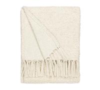 Yard Furn Candar Textured Boucle Throw - Soft Boucle Fringed Design (Ecru - 130x170cm)