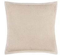 Yard Furn Canopy Waffle Weave Cushion - Feather Filled Soft Cotton Textured Waffle (Natural - 65x65cm)