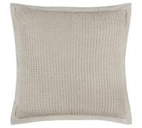 Yard Furn Canopy Waffle Weave Cushion - Polyester Filled Cotton Waffle Oxford Border (Stone - 65x65cm)