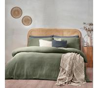 Yard Furn Chunky Waffle Cotton Duvet Cover Set - Textured Waffle Weave OEKO-TEX Certified (Eucalyptus - Super King)