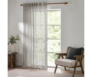 Yard Furn Cirrus Woven Sheer Curtain Panel - Airy Semi Sheer Modern Curtain (Grey - 140x250cm)