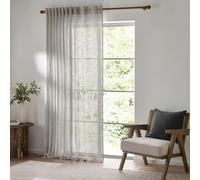 furn. Yard Cirrus Woven Sheer Curtain Panel - Airy Semi Sheer Modern Curtain (Grey - 290x250cm)