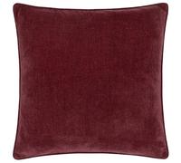 furn. Yard Heavy Chenille Polyester Filled Cushion - Luxury Soft Velvet Piped Decorative Cushion (Beetroot - 50x50cm)