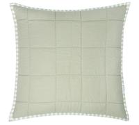 Yard furn Hebden Stripe Polyester Filled Cushion - Reversible Ultra Soft Quilted Washed Cotton Percale Striped Pillow (Eucalyptus/Bay Green - 55x55cm)