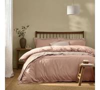 Yard furn Hebden Washed Cotton Duvet Cover Set - Soft Relaxed Percale Minimalist Bedding Set (Cotta - Double)