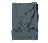 Yard furn Lark Cotton Muslin Throw - Soft Crinkle Texture Blanket (Dusk - 130x180cm)