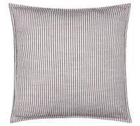 Yard furn Truro Striped Feather Filled Cushion - Classic Stripe 100% Cotton Slub Texture Oxford Edge Decorative Pillow (Chocolate - 45x45cm)